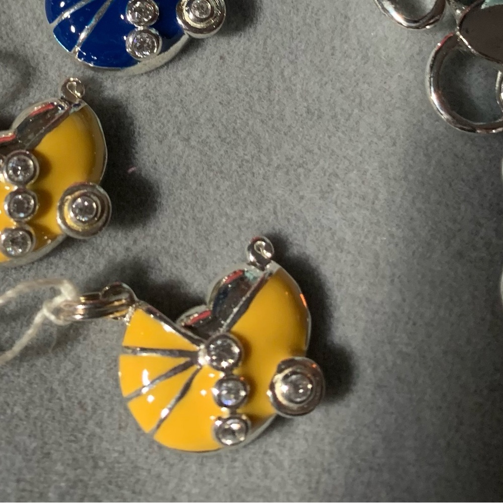 Yellow Baby Carriage Nautical Charm, NWT
